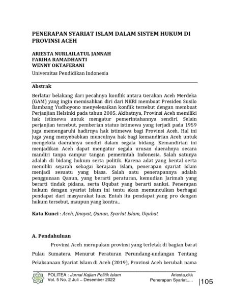 Ontologi, Epistemologi, dan Aksiologi: Fondasi Ilmu dalam Penerapan Syariat Islam di Aceh 1730016641