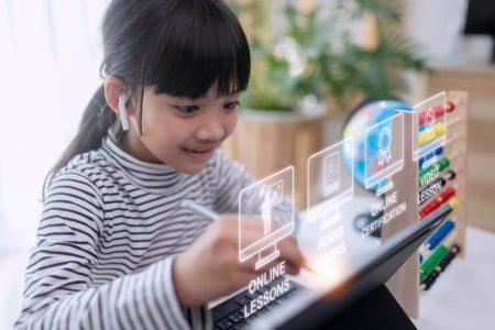 Education Technology Concept Schoolgirl Learning Room Online School Edtechelearning Concept 29488 6941