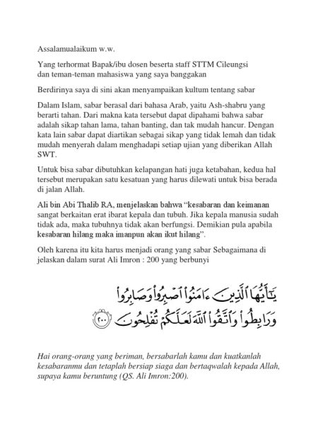 15 Kultum Ramadhan Singkat: Puasa, Sabar, Kontrol Lisan, dan Bersyukur
