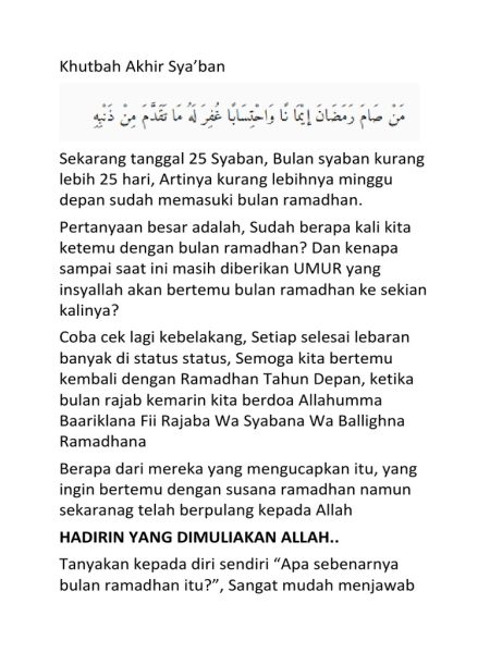 40 Kata-kata Bijak Akhir Syaban 1447 H/2026, Mengharukan untuk Ucapan Tulus 1703271125