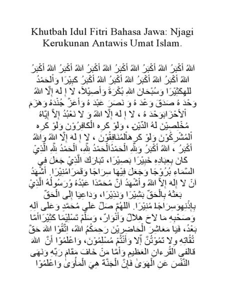 50 Ucapan Idul Fitri 1447 H/2026 dalam Bahasa Jawa dan Artinya untuk Media Sosial