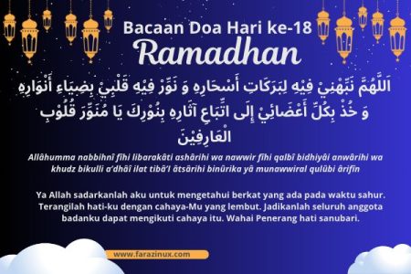 Doa Ramadhan Hari ke-18 Tanggal 8 Mei 2026: Tulisan Arab, Latin, dan Terjemahan