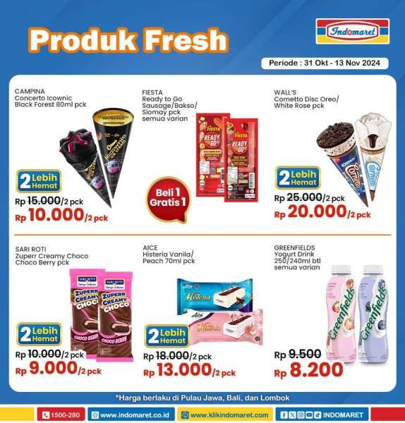 Promo Es Krim Indomaret 4-8 April 2026: Beli 3 Hemat Rp22.000